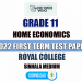 Royal College 2022 Grade 11 Home Economics 1st Term Test Paper