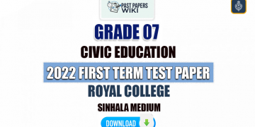 Royal College 2022 Grade 07 Civic Education 1st Term Test Paper