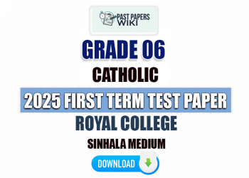 Royal College 2025 Grade 06 Catholic 1st Term Test Paper