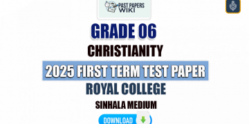 Royal College 2025 Grade 06 Christianity 1st Term Test Paper