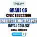 Royal College 2025 Grade 06 Civic Education 1st Term Test Paper