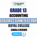 Royal College 2020 Grade 13 Accounting 1st Term Test Paper