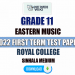 Royal College 2022 Grade 11 Eastern Music 1st Term Test Paper