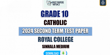 Royal College 2024 Grade 10 Catholic 2nd Term Test Paper