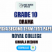 Royal College 2024 Grade 10 Drama 2nd Term Test Paper