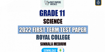 Royal College 2022 Grade 11 Science 1st Term Test Paper