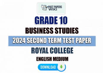 Royal College 2024 Grade 10 Business Studies 2nd Term Test Paper(English Medium)
