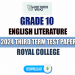Royal College 2024 Grade 10 English Literature 3rd Term Test Paper