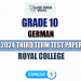 Royal College 2024 Grade 10 German 3rd Term Test Paper