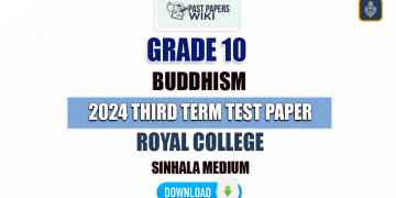 Royal College 2024 Grade 10 Buddhism 3rd Term Test Paper