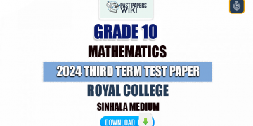 Royal College 2024 Grade 10 Maths 3rd Term Test Paper