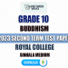 Royal College 2023 Grade 10 Buddhism 2nd Term Test Paper