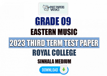 Royal College 2023 Grade 09 Eastern Music 3rd Term Test Paper