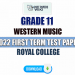 Royal College 2022 Grade 11 Western Music 1st Term Test Paper