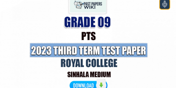 Royal College 2023 Grade 09 PTS 3rd Term Test Paper
