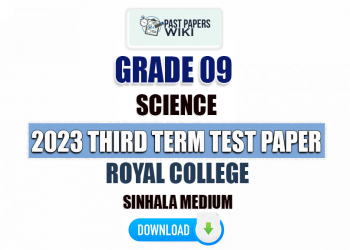 Royal College 2023 Grade 09 Science 3rd Term Test Paper