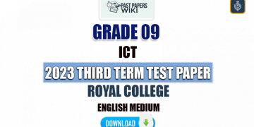 Royal College 2023 Grade 09 ICT 3rd Term Test Paper(English Medium)
