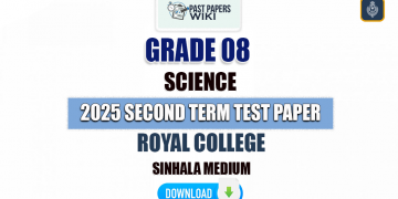 Royal College 2025 Grade 08 Science 2nd Term Test Paper