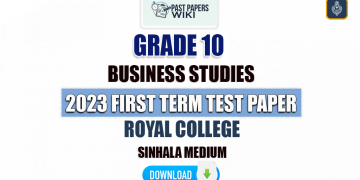 Royal College 2023 Grade 10 Business Studies 1st Term Test Paper