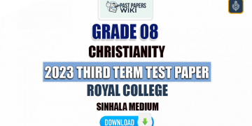 Royal College 2023 Grade 08 Christianity 3rd Term Test Paper