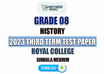 Royal College 2023 Grade 08 History 3rd Term Test Paper