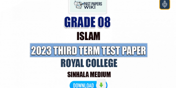 Royal College 2023 Grade 08 Islam 3rd Term Test Paper