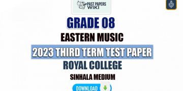 Royal College 2023 Grade 08 Eastern Music 3rd Term Test Paper