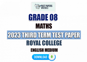Royal College 2023 Grade 08 Maths 3rd Term Test Paper(English Medium)
