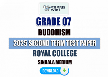 Royal College 2025 Grade 07 Buddhism 2nd Term Test Paper