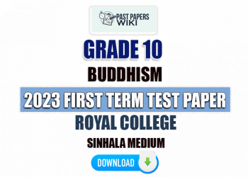Royal College 2023 Grade 10 Buddhism 1st Term Test Paper