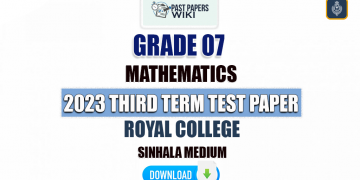 Royal College 2023 Grade 07 Maths 3rd Term Test Paper