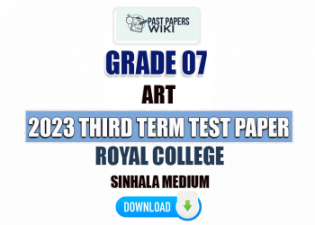 Royal College 2023 Grade 07 Art 3rd Term Test Paper