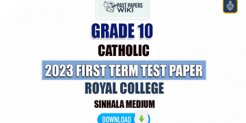 Royal College 2023 Grade 10 Catholic 1st Term Test Paper