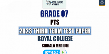 Royal College 2023 Grade 07 PTS 3rd Term Test Paper
