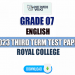 Royal College 2023 Grade 07 English 3rd Term Test Paper
