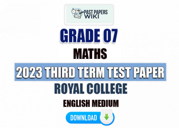 Royal College 2023 Grade 07 Maths 3rd Term Test Paper(English Medium)
