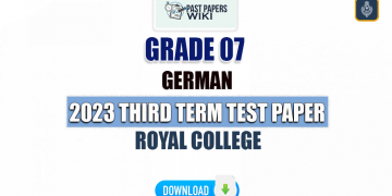 Royal College 2023 Grade 07 German 3rd Term Test Paper