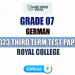 Royal College 2023 Grade 07 German 3rd Term Test Paper