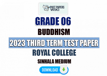 Royal College 2023 Grade 06 Buddhism 3rd Term Test Paper