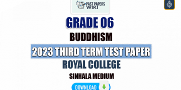 Royal College 2023 Grade 06 Buddhism 3rd Term Test Paper