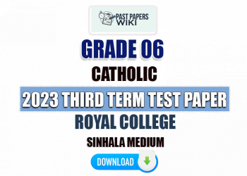 Royal College 2023 Grade 06 Catholic 3rd Term Test Paper