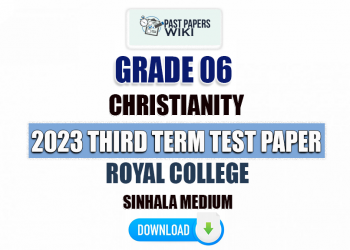 Royal College 2023 Grade 06 Christianity 3rd Term Test Paper
