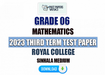 Royal College 2023 Grade 06 Maths 3rd Term Test Paper