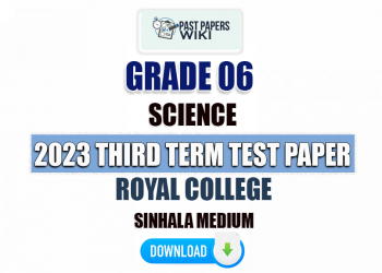 Royal College 2023 Grade 06 Science 3rd Term Test Paper