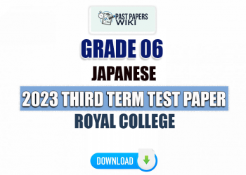 Royal College 2023 Grade 06 Japanese 3rd Term Test Paper