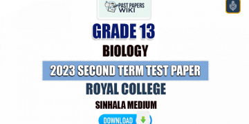 Royal College 2023 Grade 13 Biology 2nd Term Test Paper
