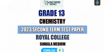 Royal College 2023 Grade 13 Chemistry 2nd Term Test Paper