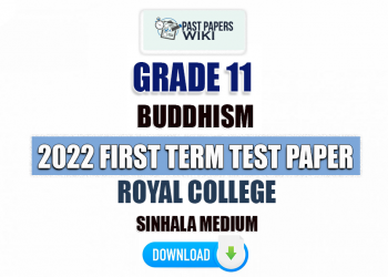 Royal College 2022 Grade 11 Buddhism 1st Term Test Paper