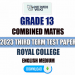 Royal College 2023 Grade 13 Combined Maths 3rd Term Test Paper(English Medium)