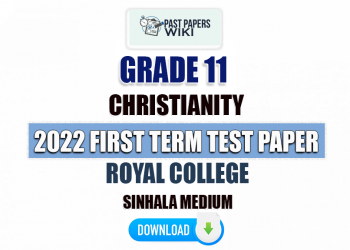 Royal College 2022 Grade 11 Christianity 1st Term Test Paper